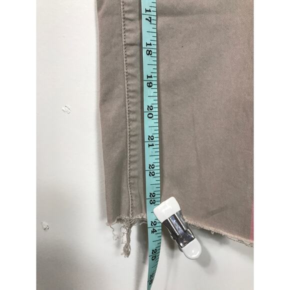 Mother Denim Womens 25 The Shaker Prep Fray Killing Time Tan Pink Racing Stripe - Picture 13 of 13